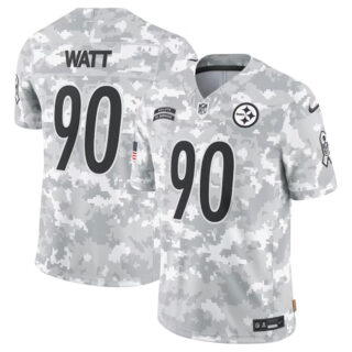 Youth Pittsburgh Steelers #90 T. J. Watt 2024 F.U.S.E Arctic Camo Salute To Service Limited Stitched Football Jersey