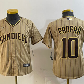 Youth San Diego Padres #10 Jurickson Profar Tan Stitched Baseball Jersey