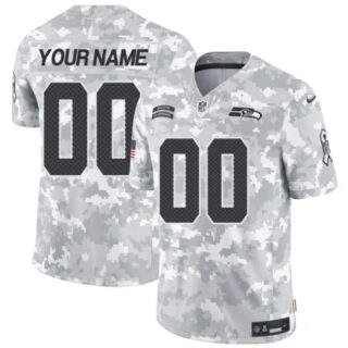 Youth Seattle Seahawks Active Player Custom 2024 F.U.S.E Arctic Camo Salute To Service Limited Stitched Football Jersey