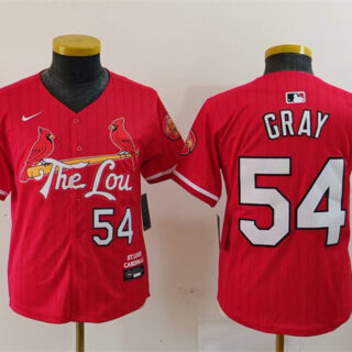 Youth St. Louis Cardinals #54 Sonny Gray Red 2024 City Connect Limited Stitched Baseball Jersey