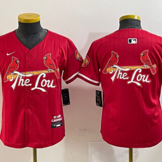 Youth St. Louis Cardinals Team Big Logo Red 2024 City Connect Limited Stitched Baseball Jersey
