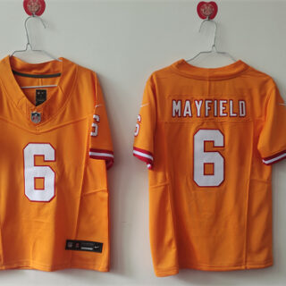 Youth Tampa Bay Buccaneers #6 Baker Mayfield Orange F.U.S.E Throwback Vapor Untouchable Limited Stitched Jersey