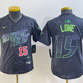 Youth Tampa Bay Rays #15 Josh Lowe Charcoal 2024 City Connect Limited Stitched Baseball Jersey(Run Small)