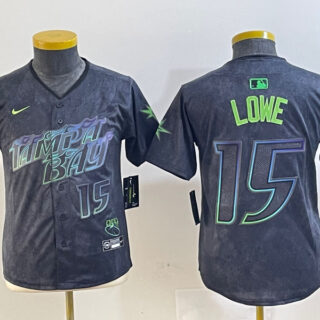 Youth Tampa Bay Rays #15 Josh Lowe Charcoal 2024 City Connect Limited Stitched Baseball Jersey(Run Small)