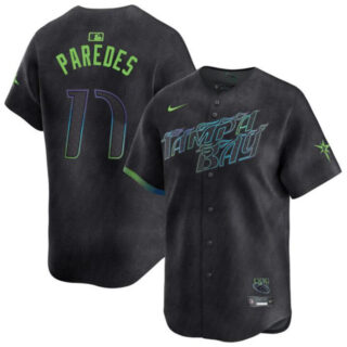 Youth Tampa Bay Rays #17 Isaac Paredes Charcoal 2024 City Connect Limited Stitched Baseball Jersey