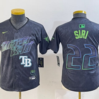 Youth Tampa Bay Rays #22 Jose Siri Charcoal 2024 City Connect Limited Stitched Baseball Jerseys