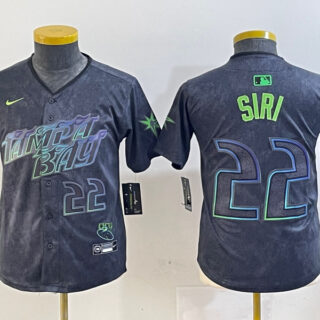 Youth Tampa Bay Rays #22 Jose Siri Charcoal 2024 City Connect Limited Stitched Baseball Jersey