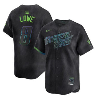 Youth Tampa Bay Rays #8 Brandon Lowe Charcoal 2024 City Connect Limited Stitched Baseball Jersey