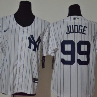 Youth Yankees 99 Aaron Judge White Youth Nike Cool Base Jersey