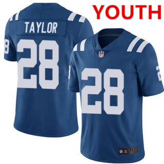 Youth indianapolis colts #28 jonathan taylor blue stitched nike jersey