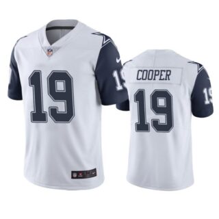 Men's #19 Amari Cooper Dallas Cowboys White Color Rush Limited Jersey Stitched