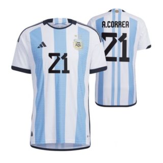 Youth Angel Correa Argentina National Team White Home Soccer Jersey 2022-23