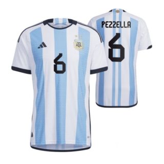 Youth German Pezzella Argentina National Team White Home Soccer Jersey 2022-23