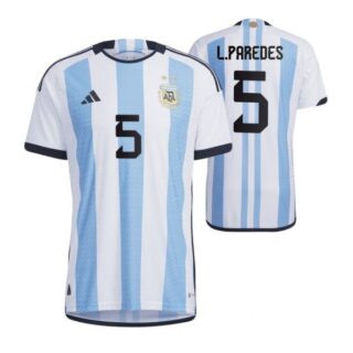 Youth Leandro Paredes Argentina National Team White Home Soccer Jersey 2022-23