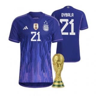 Men's Paulo Dybala Argentina National Team Purple Away 3 Stars 2022 World Cup Champions Jersey