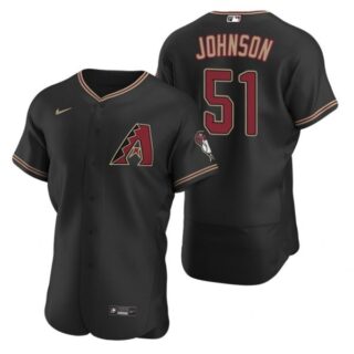 Men's Randy Johnson Arizona Diamondbacks Flex Base Jersey Black