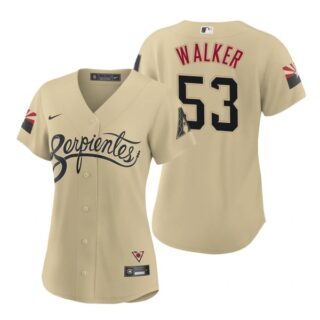Women Arizona Diamondbacks #53 Christian Walker Serpientes City Connect Jersey Gold - Stitched