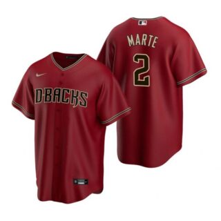 Men's Starling Marte Arizona Diamondbacks Cool Base Jersey Crimson