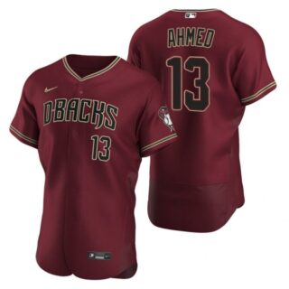 Men's Nick Ahmed Arizona Diamondbacks Flex Base Jersey Crimson