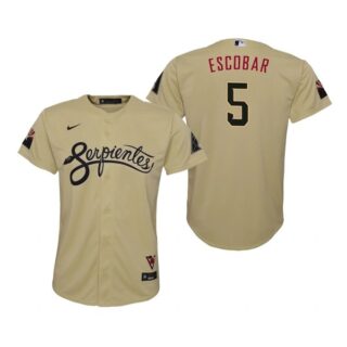 Youth Arizona Diamondbacks #5 Eduardo Escobar Serpientes City Connect Jersey Gold - Stitched