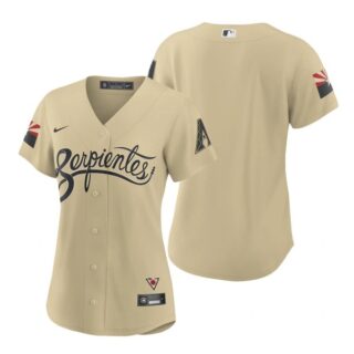 Women Arizona Diamondbacks Serpientes City Connect Jersey Gold - Stitched