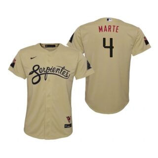 Youth Arizona Diamondbacks #4 Ketel Marte Serpientes City Connect Jersey Gold - Stitched