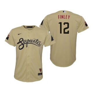 Youth Arizona Diamondbacks #12 Steve Finley Serpientes City Connect Jersey Gold - Stitched