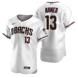 Men's Nick Ahmed Arizona Diamondbacks Flex Base Jersey White Crimson