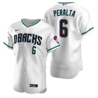 Men's David Peralta Arizona Diamondbacks Flex Base Jersey White Teal