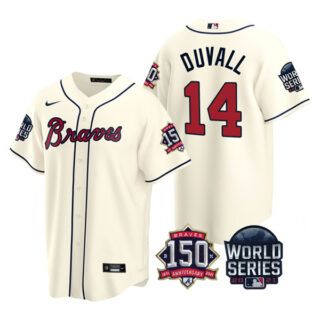 Youth Atlanta Braves Adam Duvall 2021 World Series Stitched Jersey Cool Base Cream