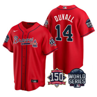 Youth Atlanta Braves Adam Duvall 2021 World Series Stitched Jersey Cool Base Red