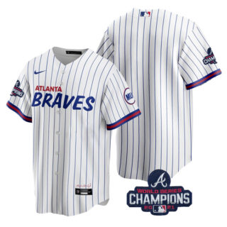 Men's Atlanta Braves 2021 World Series Champions White City Jersey