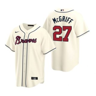 Men's Fred Mcgriff Atlanta Braves Cool Base Jersey Cream