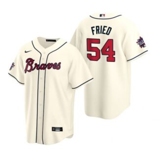 Men's Max Fried Atlanta Braves Cool Base All Star Jersey Cream