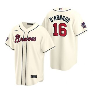 Men's Travis D'Arnaud Atlanta Braves Cool Base All Star Jersey Cream