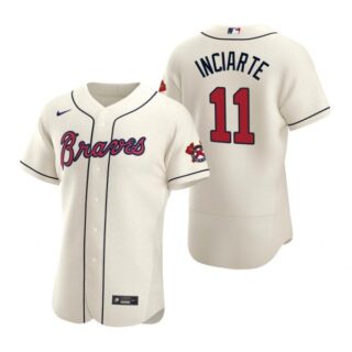 Men's #11 Ender Inciarte Atlanta Braves Flex Base Jersey Cream