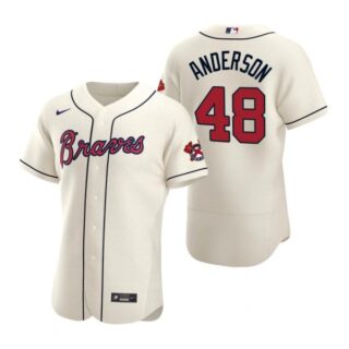 Men's Ian Anderson Atlanta Braves Flex Base Jersey Cream