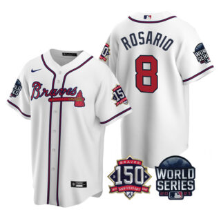 Youth Atlanta Braves Eddie Rosario 2021 World Series Stitched Jersey Cool Base White Home