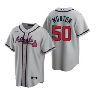 Men's #50 Charlie Morton Atlanta Braves Cool Base Jersey Gray
