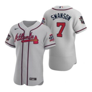 Men's Dansby Swanson Atlanta Braves Flex Base All Star Jersey Gray