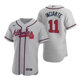 Men's #11 Ender Inciarte Atlanta Braves Flex Base Jersey Gray