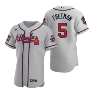 Men's Freddie Freeman Atlanta Braves Flex Base All Star Jersey Gray