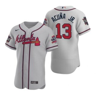 Men's Ronald Acuna Jr. Atlanta Braves Flex Base All Star Jersey Gray