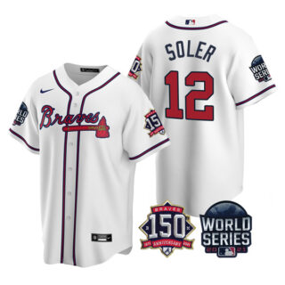 Youth Atlanta Braves Jorge Soler 2021 World Series Stitched Jersey Cool Base White Home