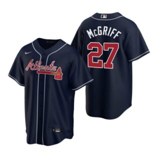 Men's Fred Mcgriff Atlanta Braves Cool Base Jersey Navy