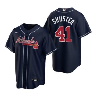 Men's Jared Shuster Atlanta Braves Cool Base Jersey Navy