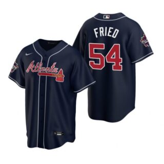 Men's Max Fried Atlanta Braves Cool Base All Star Jersey Navy