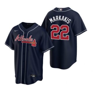 Men's Nick Markakis Atlanta Braves Cool Base Jersey Navy