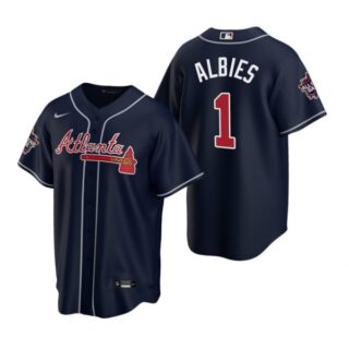 Men's Ozzie Albies Atlanta Braves Cool Base All Star Jersey Navy