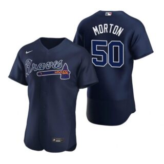 Men's #50 Charlie Morton Atlanta Braves Flex Base Jersey Navy